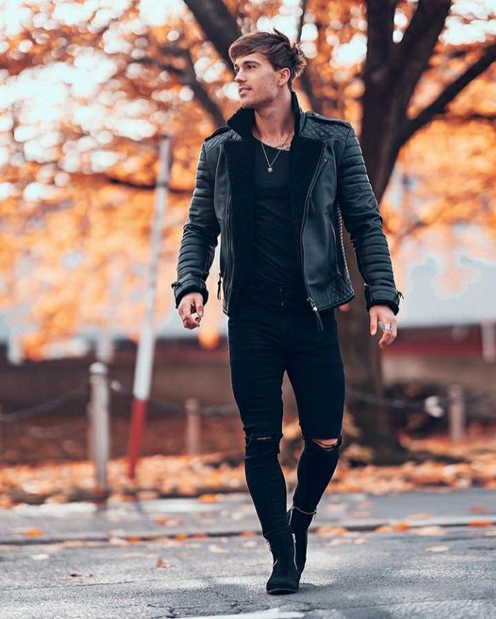 Black Leather Jacket Male