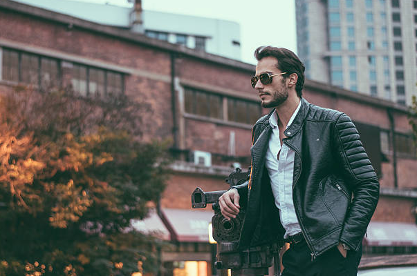 slim fit leather jacket men