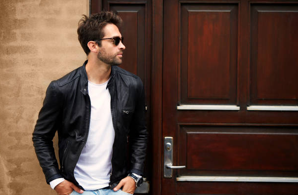black jacket mens leather