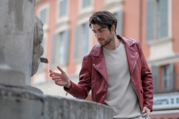 red leather coat mens