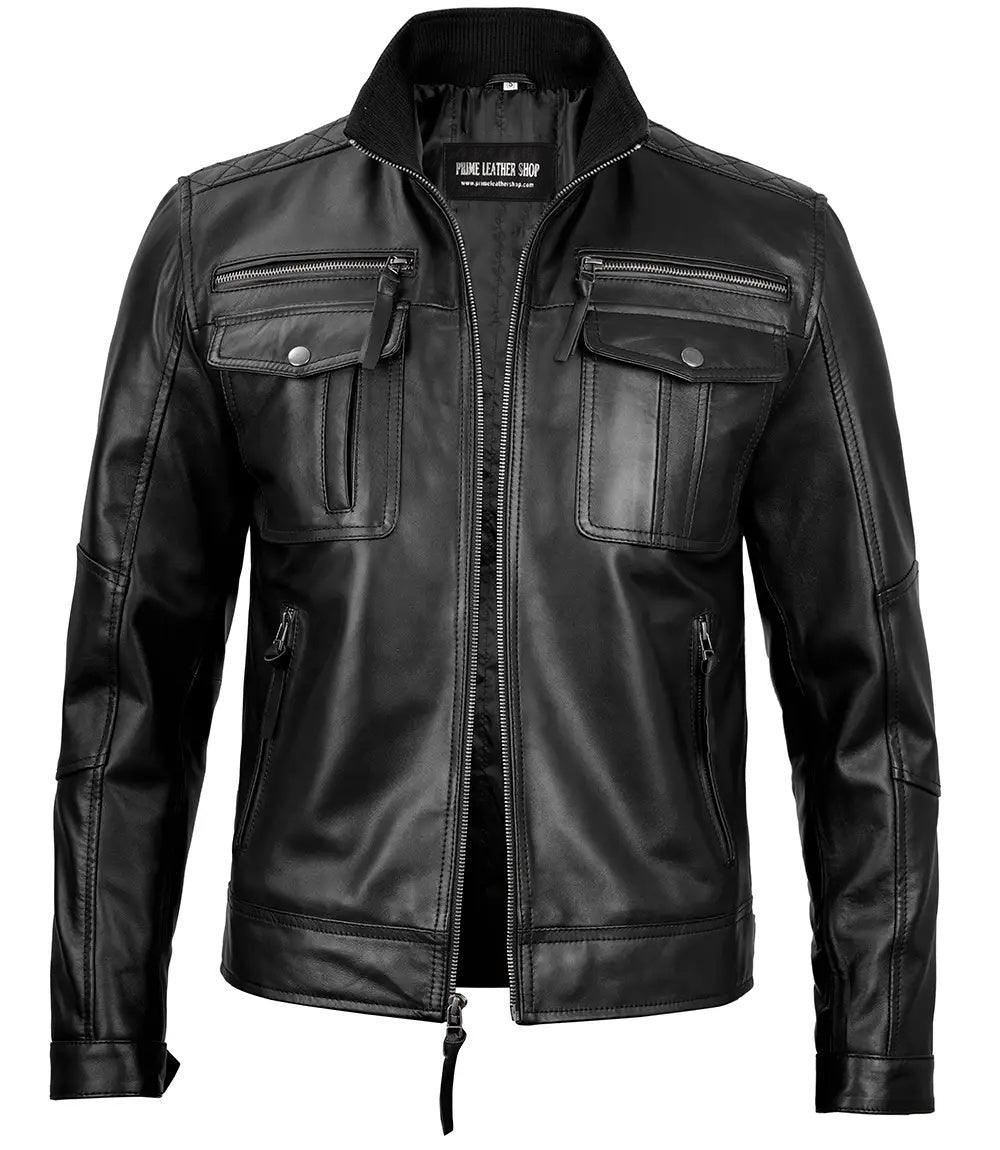 Apex Velocity Café Racer Leather Jacket | Leather Jackets AU Primeleathershop