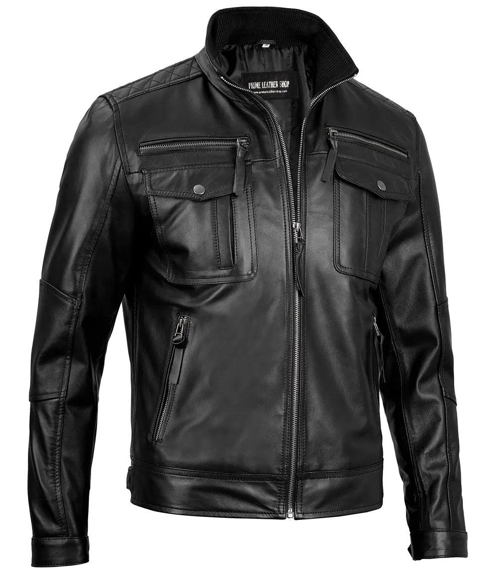 Apex Velocity Café Racer Leather Jacket | Leather Jackets AU Primeleathershop