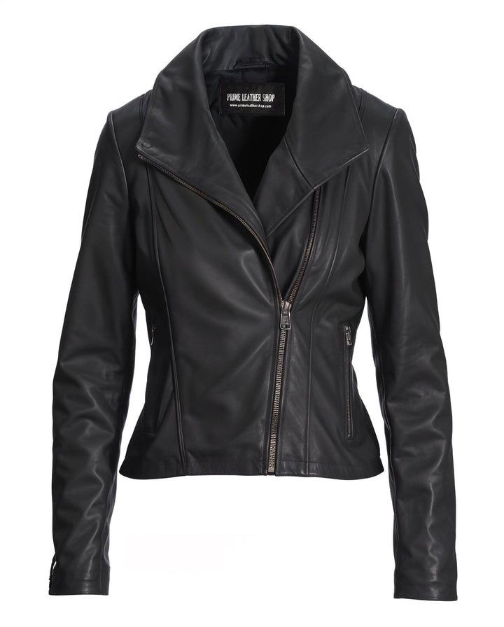 Cindy Classic Biker Leather Jacket | Leather Jackets AU Primeleathershop