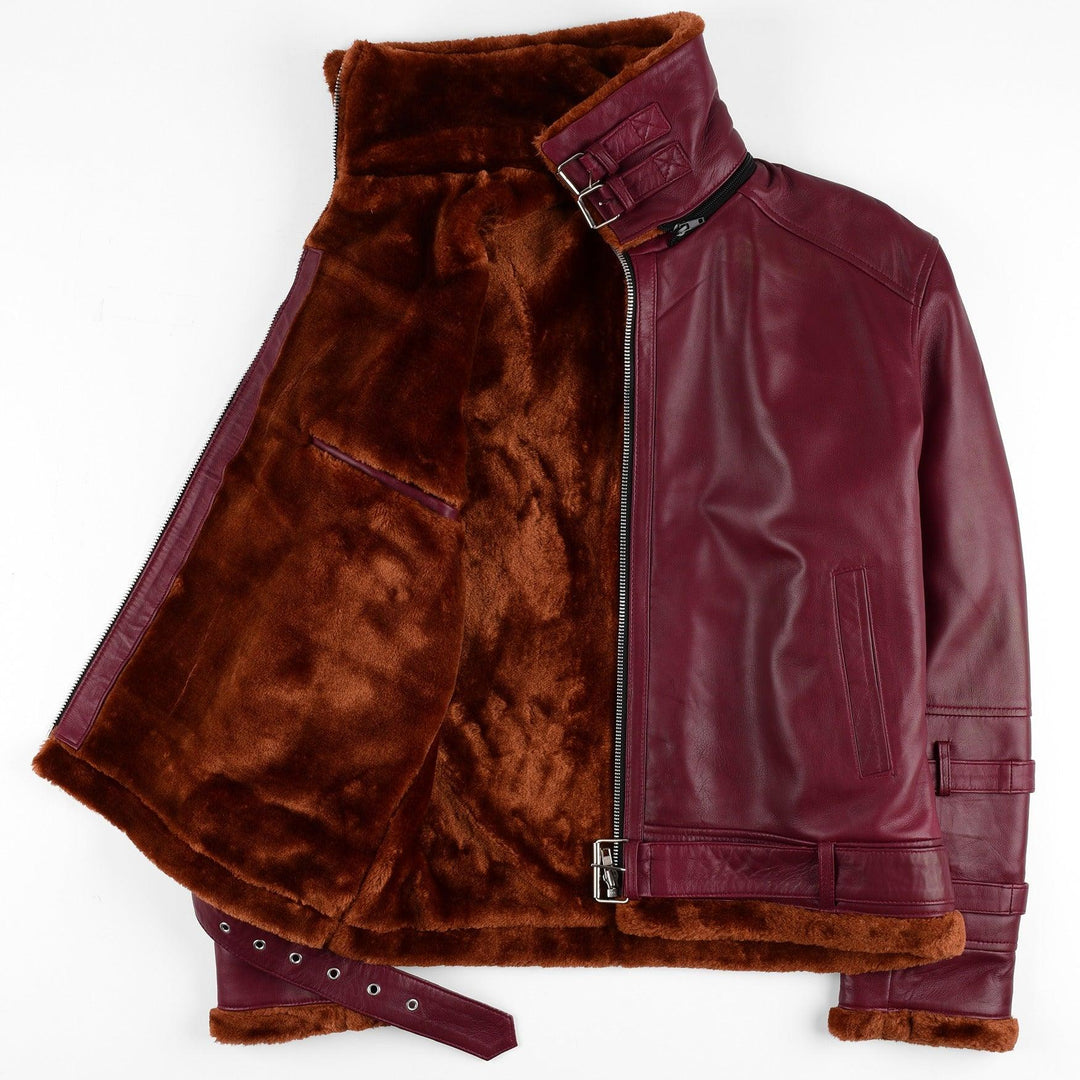 Brad Pitt Shearling Leather Jacket | Leather Jackets AU Primeleathershop