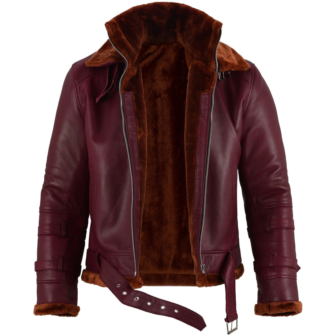 Brad Pitt Shearling Leather Jacket | Leather Jackets AU Primeleathershop