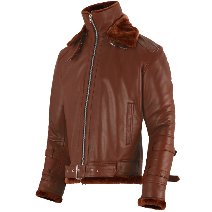 Brad Pitt Shearling Leather Jacket | Leather Jackets AU Primeleathershop