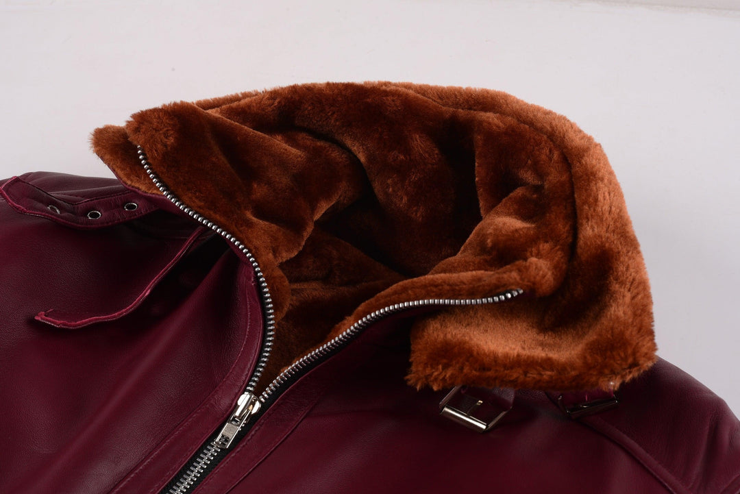 Brad Pitt Shearling Leather Jacket | Leather Jackets AU Primeleathershop