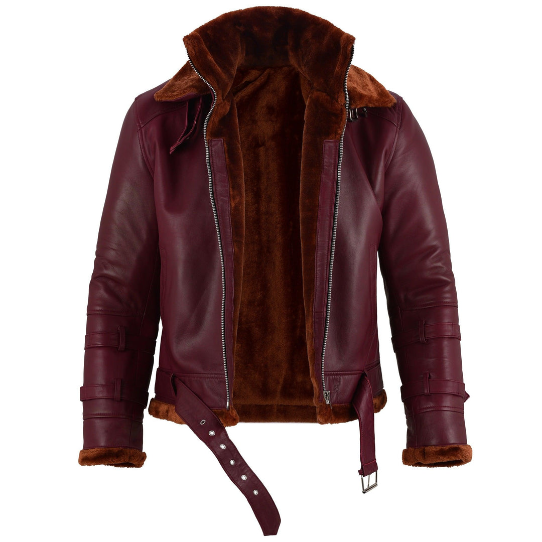 Brad Pitt Shearling Leather Jacket | Leather Jackets AU Primeleathershop
