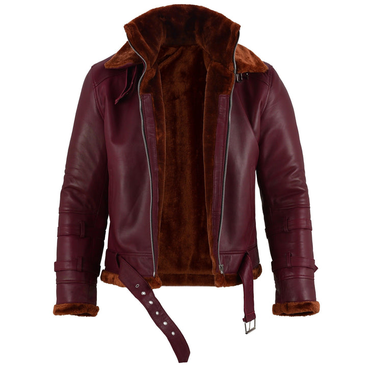 Brad Pitt Shearling Leather Jacket | Leather Jackets AU Primeleathershop