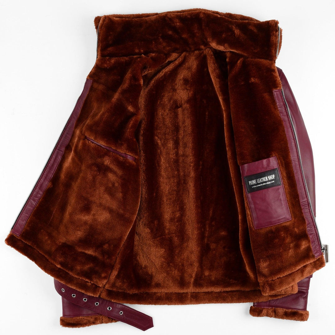 Brad Pitt Shearling Leather Jacket | Leather Jackets AU Primeleathershop