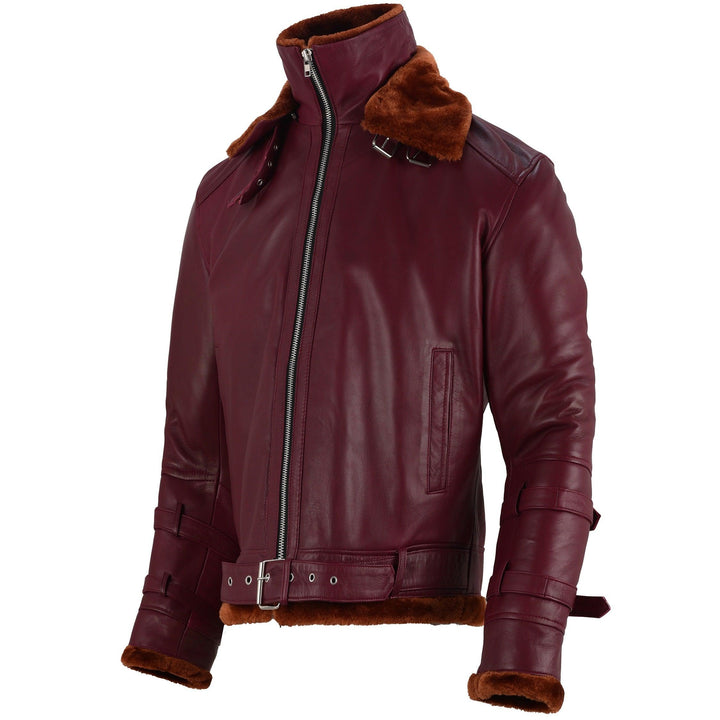 Brad Pitt Shearling Leather Jacket | Leather Jackets AU Primeleathershop
