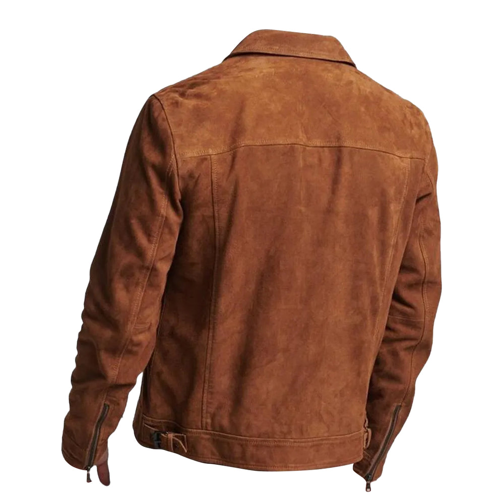 Crowe Coastal Brown Suede Jacket | Leather Jackets AU Primeleathershop