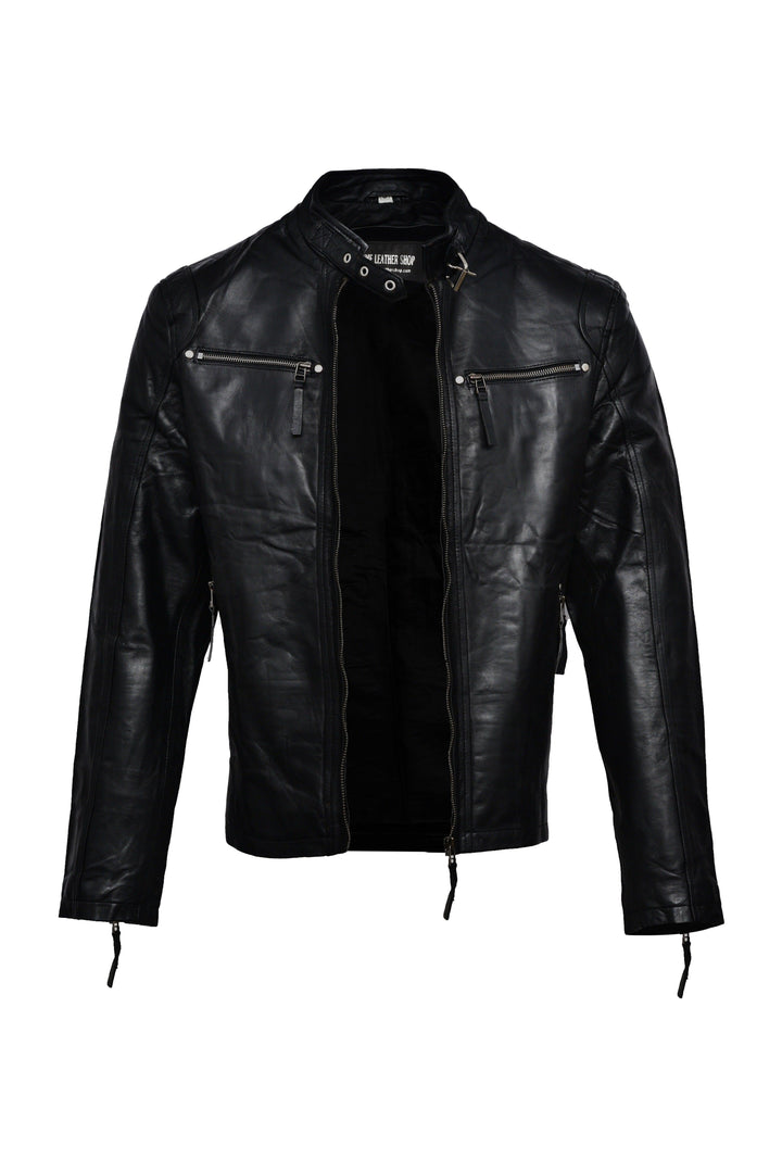 Eddy Black Bomber Leather Jacket | Leather Jackets AU Primeleathershop