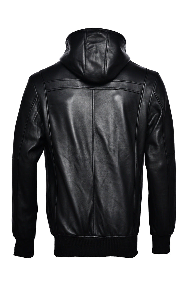 Federer Classic Hooded Leather Jacket | Leather Jackets AU Primeleathershop
