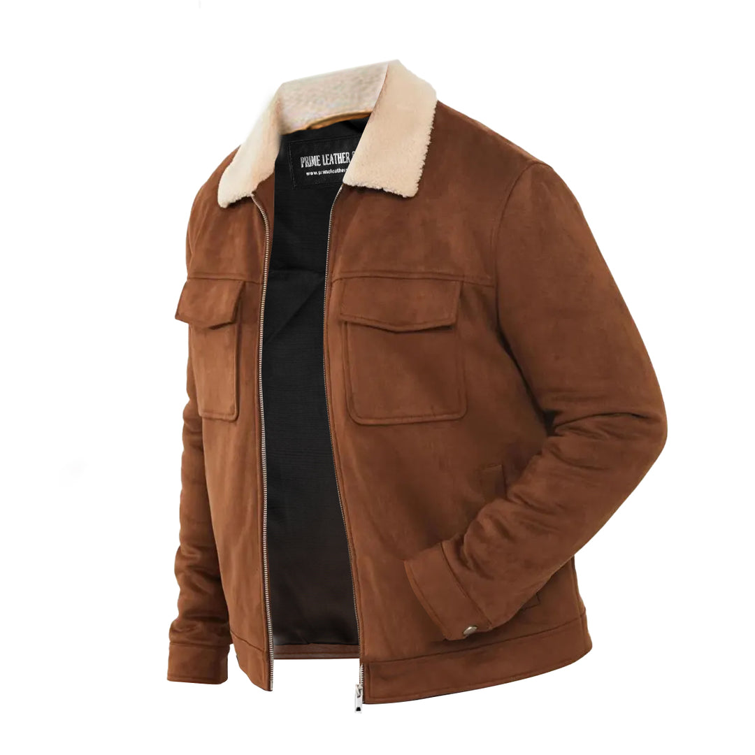Gibson Shearling Brown Suede Jacket | Leather Jackets AU Primeleathershop