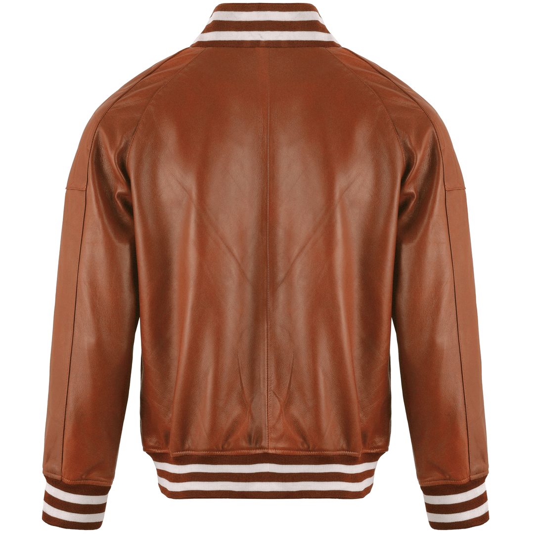 Highlands Cityscape Bomber Leather Jacket | Leather Jackets AU Primeleathershop