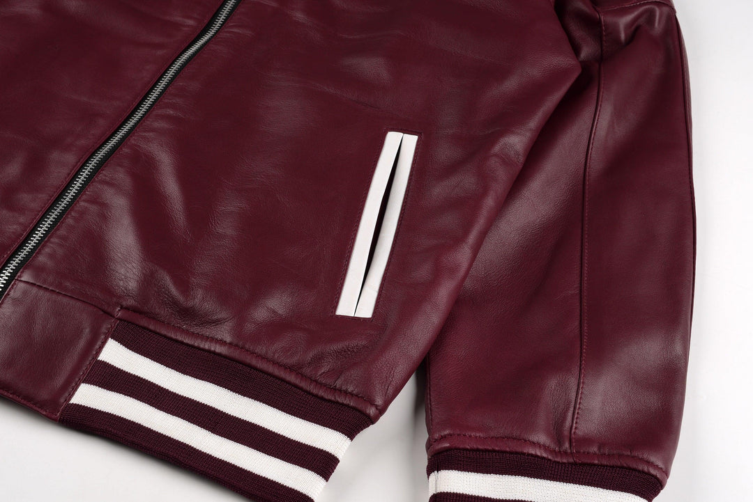 Highlands Cityscape Bomber Leather Jacket | Leather Jackets AU Primeleathershop