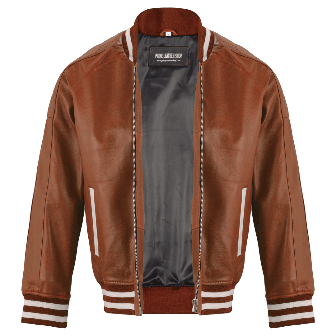 Highlands Cityscape Bomber Leather Jacket | Leather Jackets AU Primeleathershop