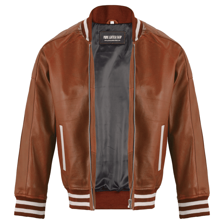 Highlands Cityscape Bomber Leather Jacket | Leather Jackets AU Primeleathershop