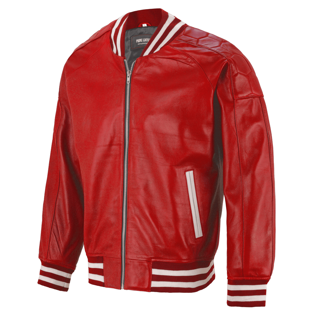 Highlands Cityscape Bomber Leather Jacket | Leather Jackets AU Primeleathershop