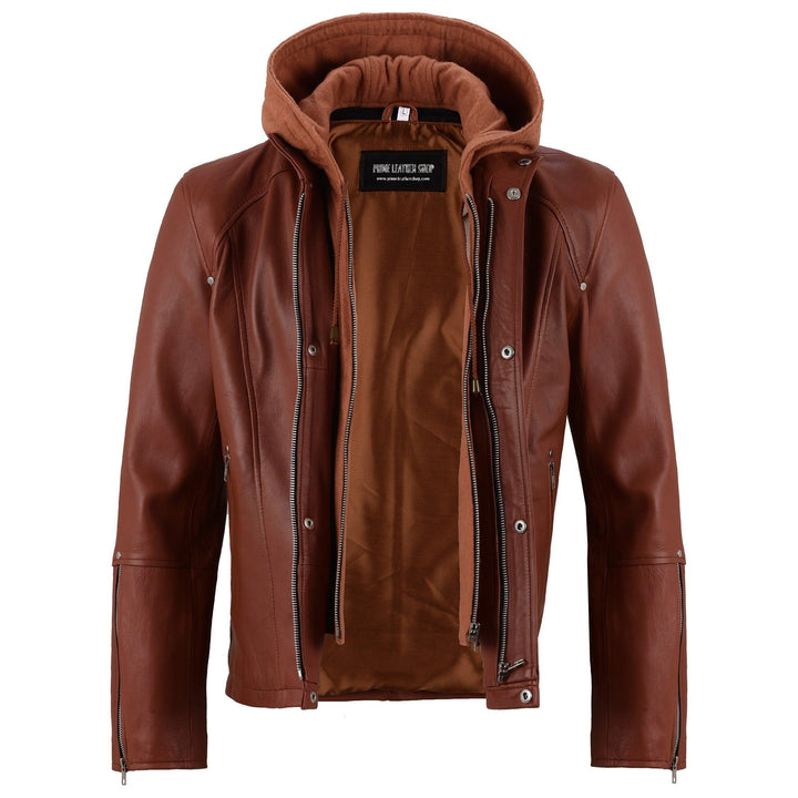 Jacob Hooded Bomber Leather Jacket | Leather Jackets AU Primeleathershop