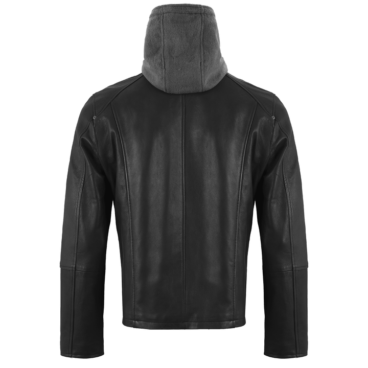 Jacob Hooded Bomber Leather Jacket | Leather Jackets AU Primeleathershop