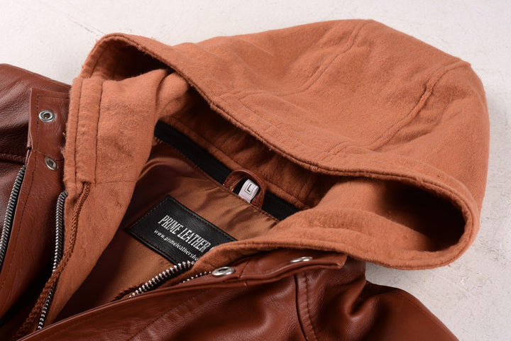 Jacob Hooded Bomber Leather Jacket | Leather Jackets AU Primeleathershop