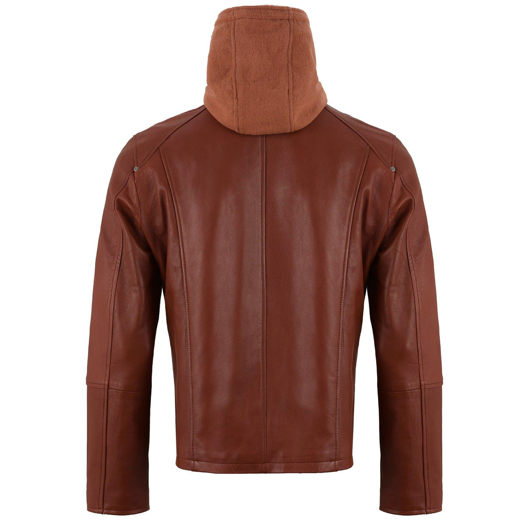 Jacob Hooded Bomber Leather Jacket | Leather Jackets AU Primeleathershop