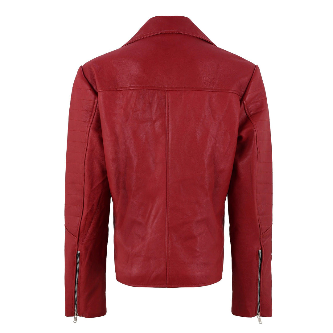 Jennifer Lopez Red Biker Leather Jacket | Leather Jackets AU Primeleathershop