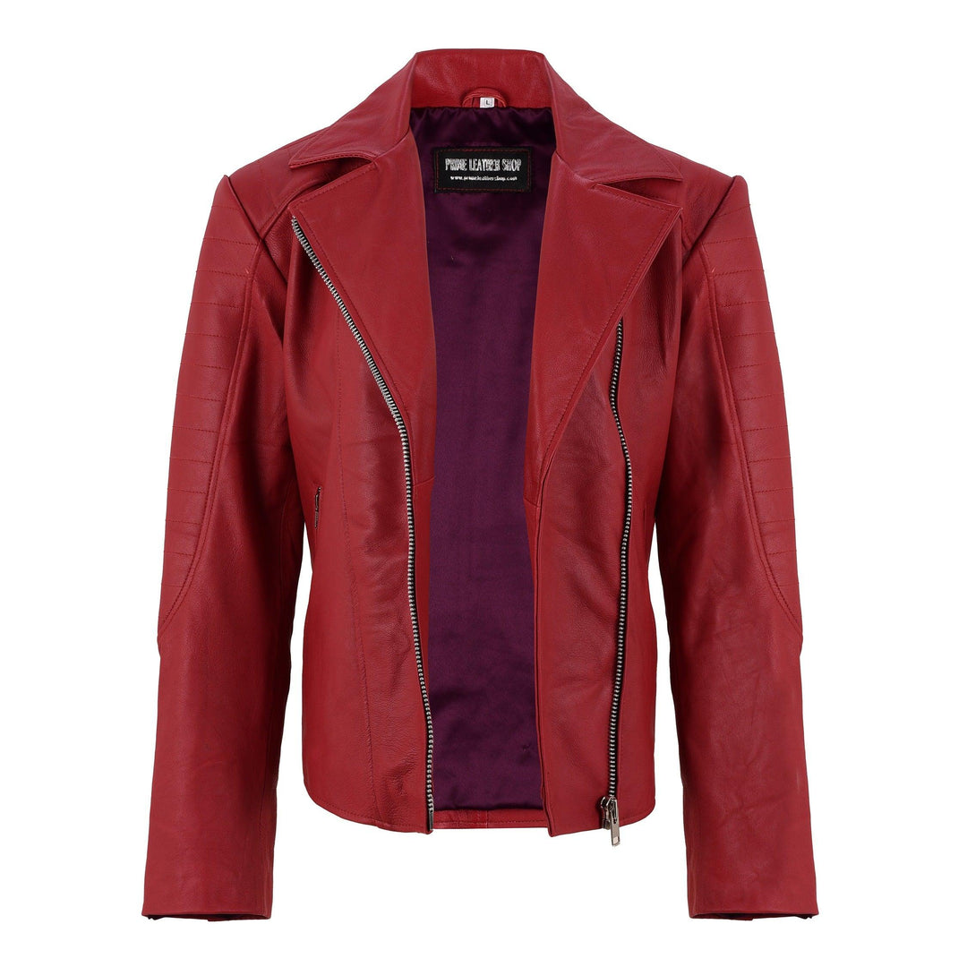 Jennifer Lopez Red Biker Leather Jacket | Leather Jackets AU Primeleathershop
