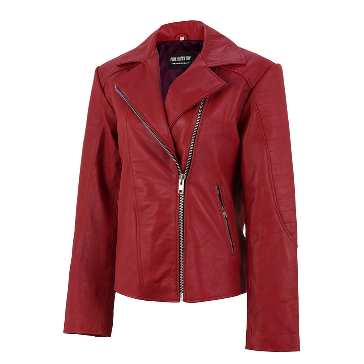 Jennifer Lopez Red Biker Leather Jacket | Leather Jackets AU Primeleathershop