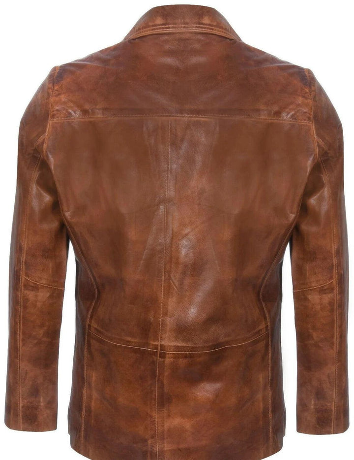 John Kennedy Brown Leather Long Coat | Leather Jackets AU Primeleathershop