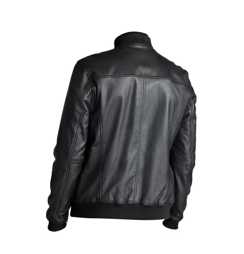 Ledger Rogue Black Bomber Leather Jacket | Leather Jackets AU Primeleathershop