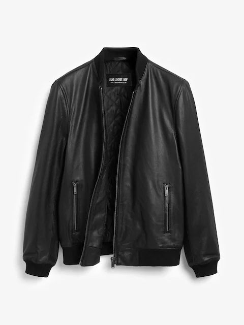 Ledger Rogue Black Bomber Leather Jacket | Leather Jackets AU Primeleathershop