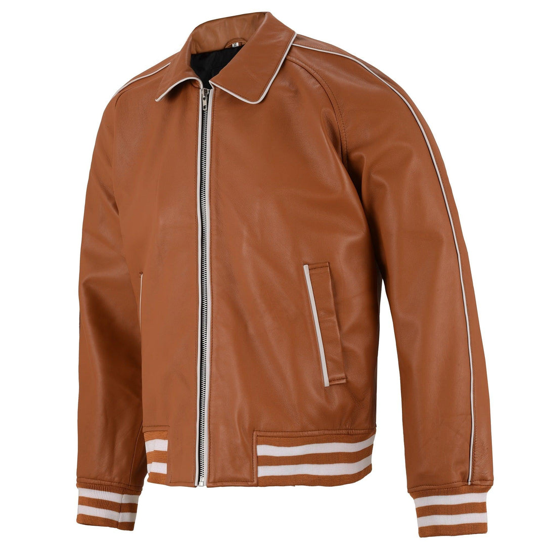 Loyola Varsity Bomber Leather Jacket | Leather Jackets AU Primeleathershop