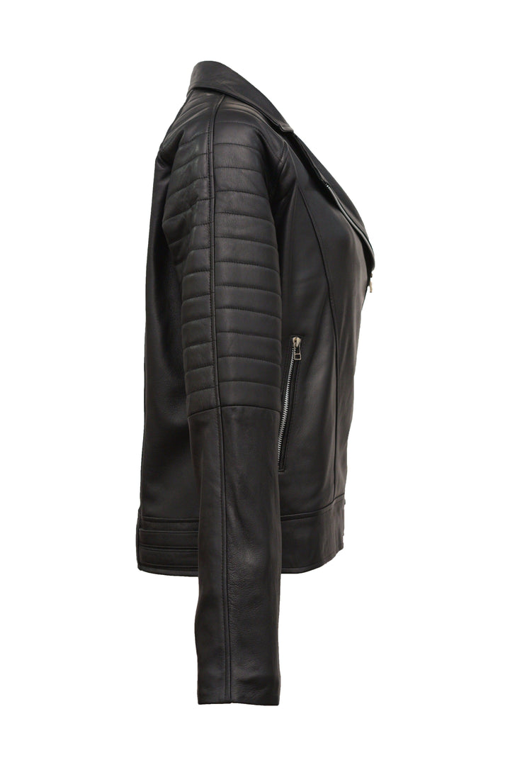 Angelina Black Biker Leather Jacket | Leather Jackets AU Primeleathershop