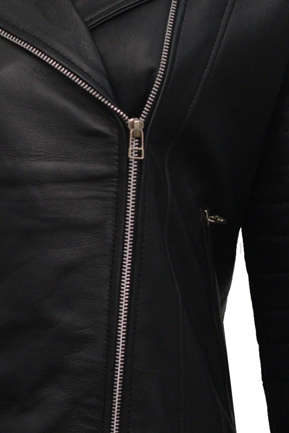 Angelina Black Biker Leather Jacket | Leather Jackets AU Primeleathershop