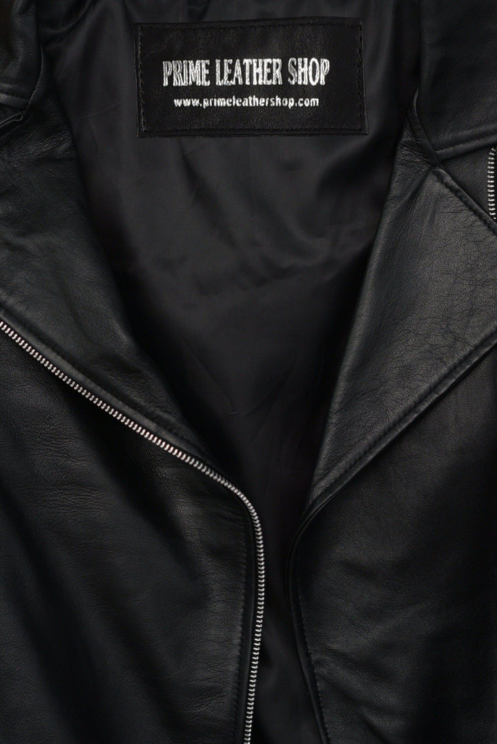 Angelina Black Biker Leather Jacket | Leather Jackets AU Primeleathershop