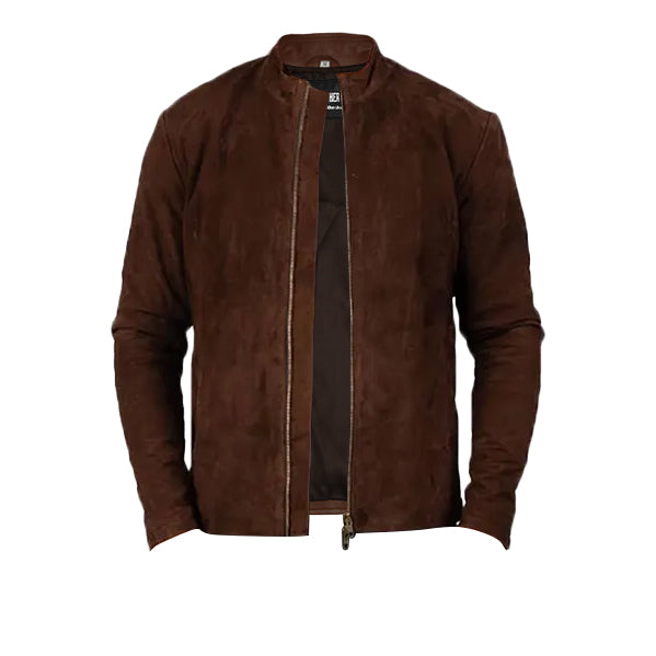 Harrington Coastal Suede Brown Leather Jacket Mens | PrimeLeatherShop
