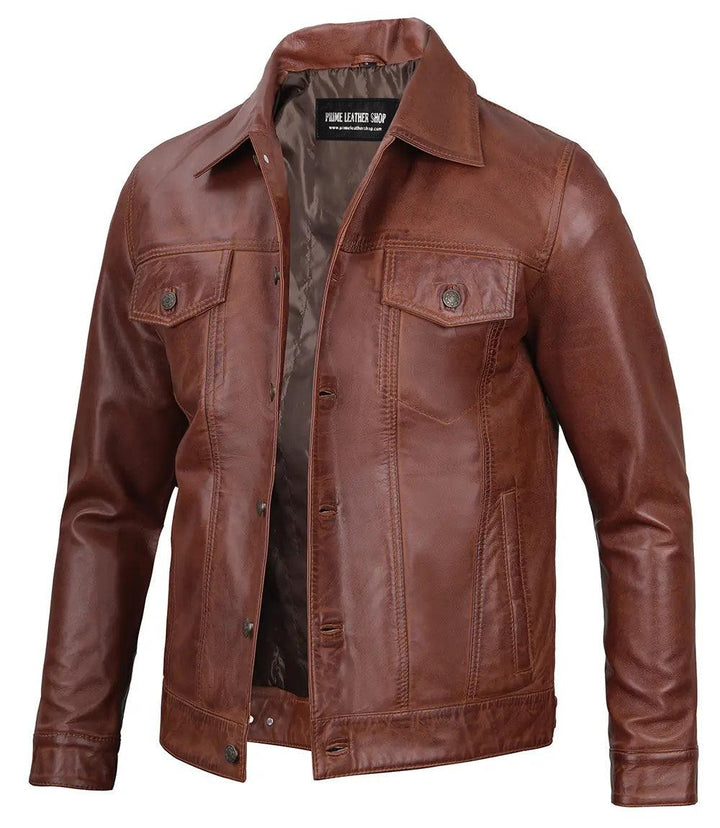 Heritage Casual Brown Leather Jacket | Leather Jackets AU Primeleathershop