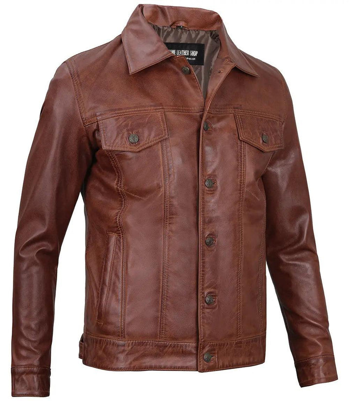 Heritage Casual Brown Leather Jacket | Leather Jackets AU Primeleathershop