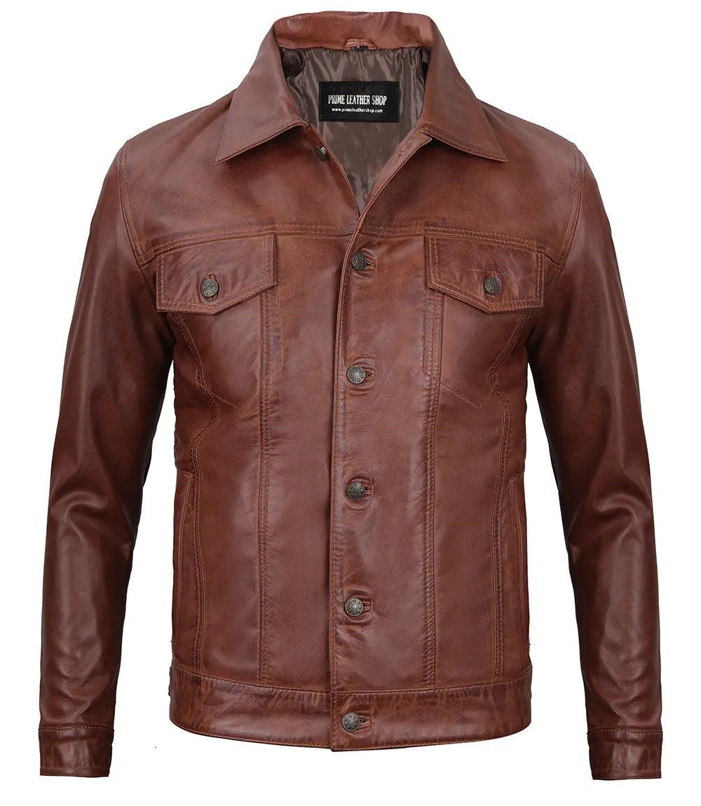 Heritage Casual Brown Leather Jacket | Leather Jackets AU Primeleathershop