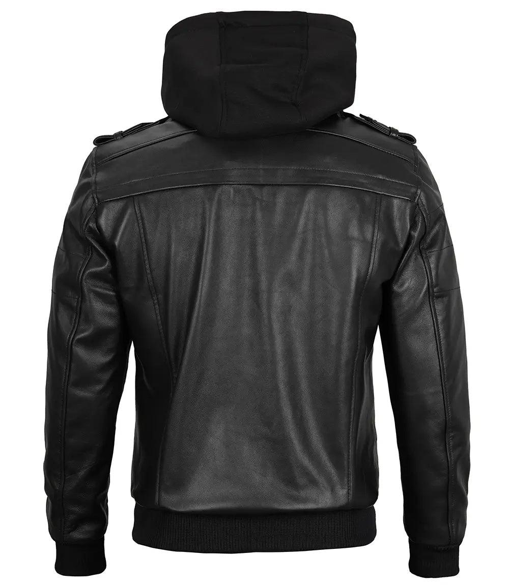 Urban Edge Hooded Leather Jacket | Leather Jackets AU Primeleathershop
