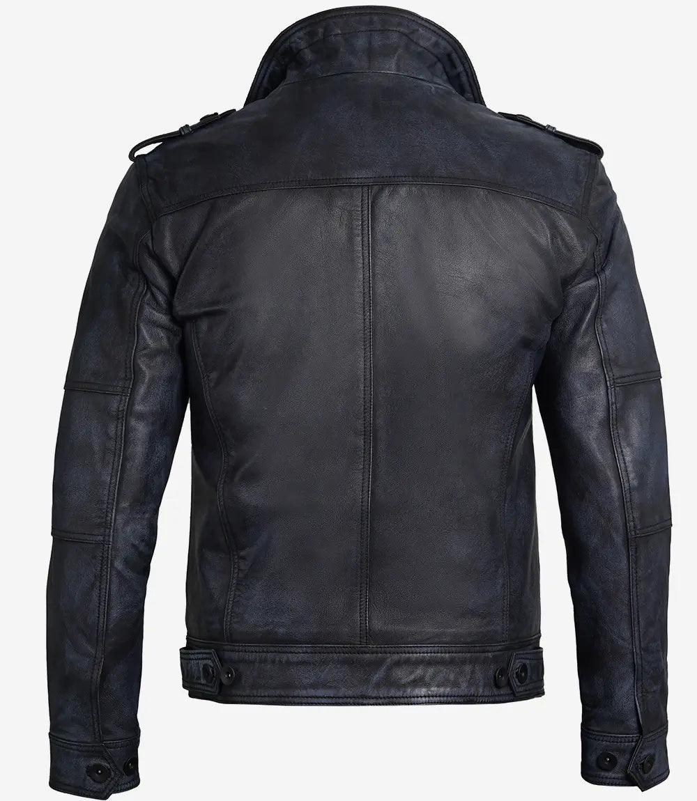 Men’s Velocity Black Leather Moto Jacket | Leather Jackets AU Primeleathershop
