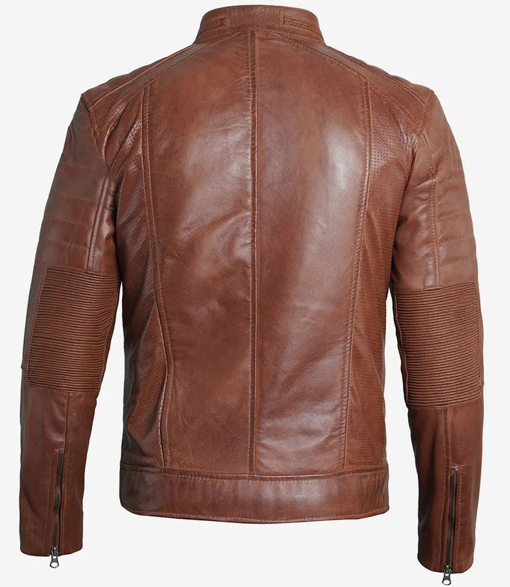 Men’s Vortex Premium Brown Leather Motorcycle Jacket | Leather Jackets AU Primeleathershop