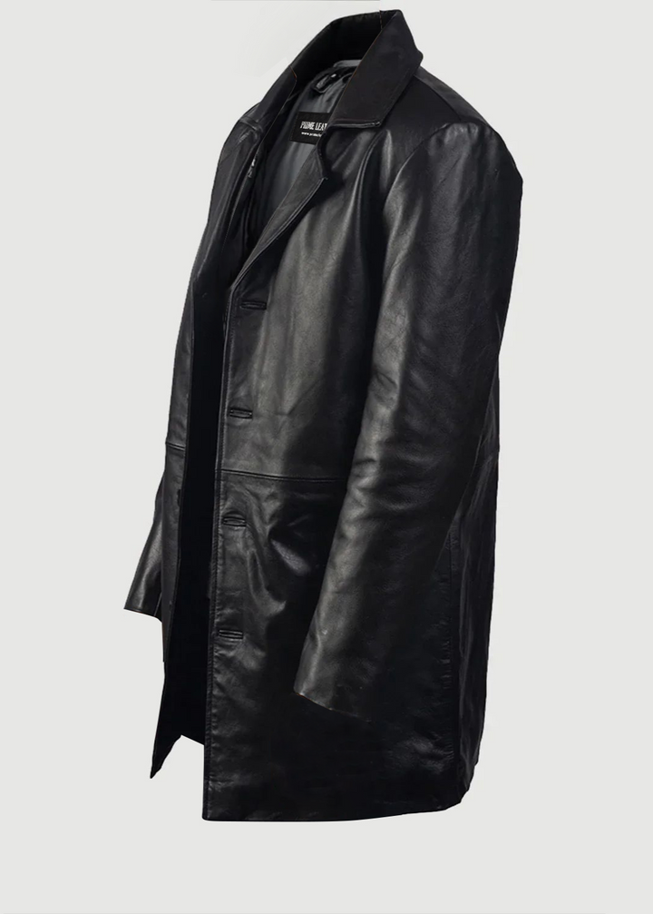 Mens Black Leather Coat - Alpine AU | Leather Jackets AU Primeleathershop