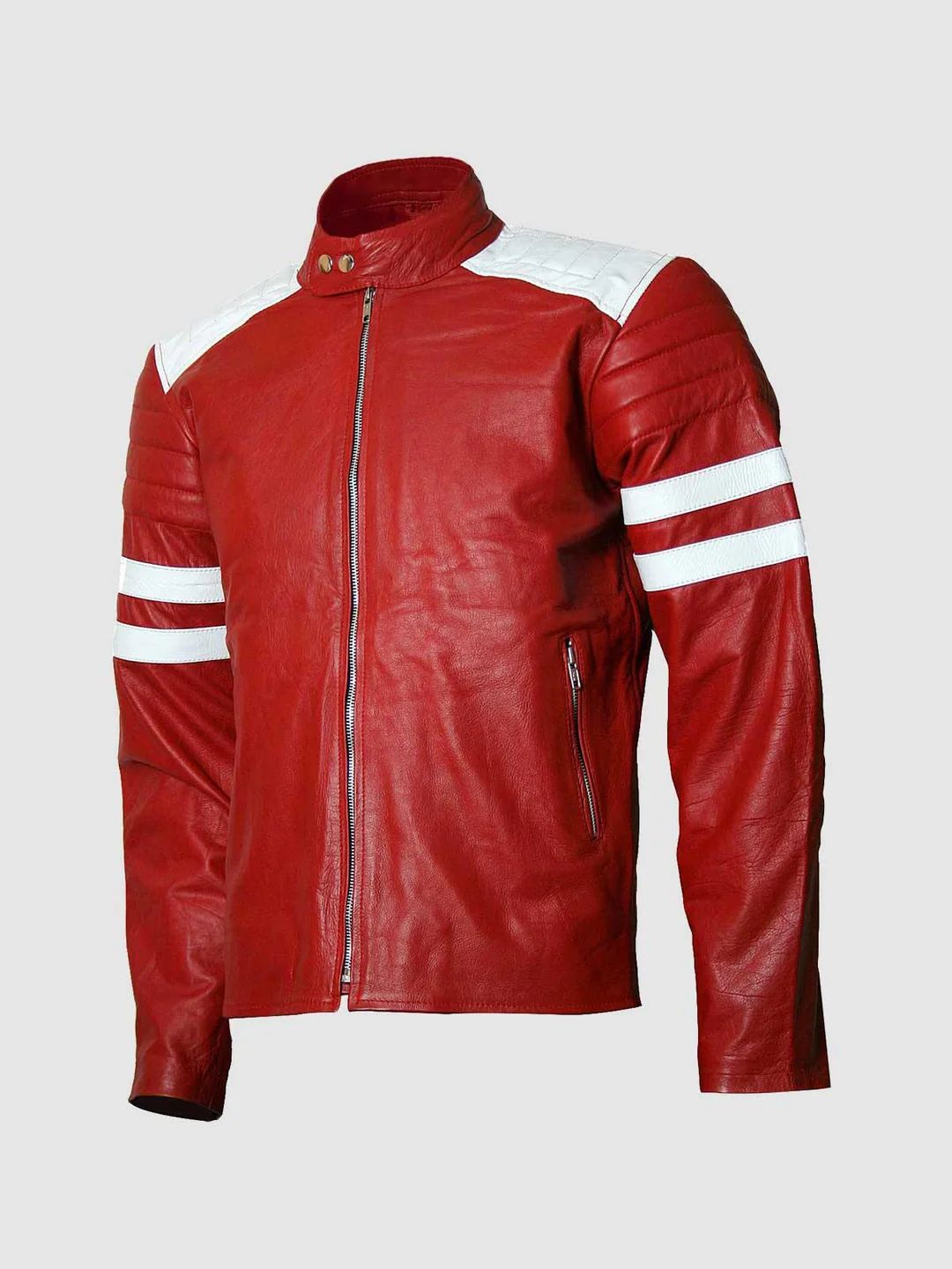 Mens Cropped Racer Leather Jacket - Melbourne Y2k | Leather Jackets AU Primeleathershop