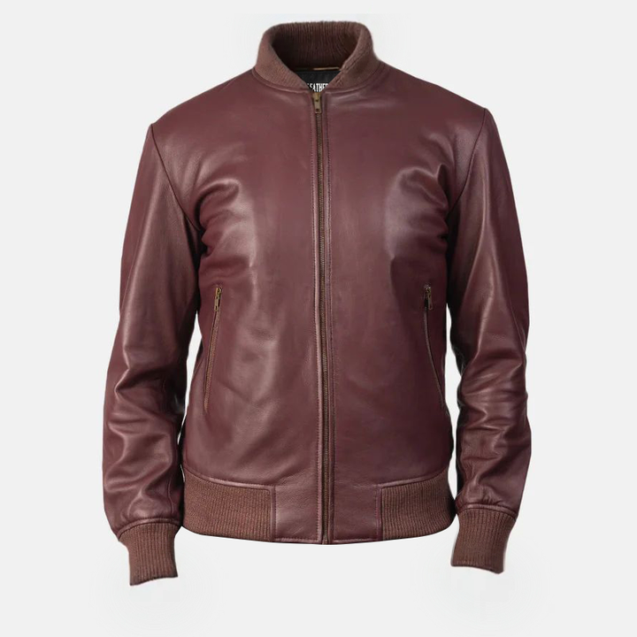 Mens Earth-Toned Bomber Leather Jacket Coastal AU | Leather Jackets AU Primeleathershop