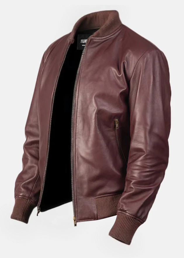 Mens Earth-Toned Bomber Leather Jacket Coastal AU | Leather Jackets AU Primeleathershop