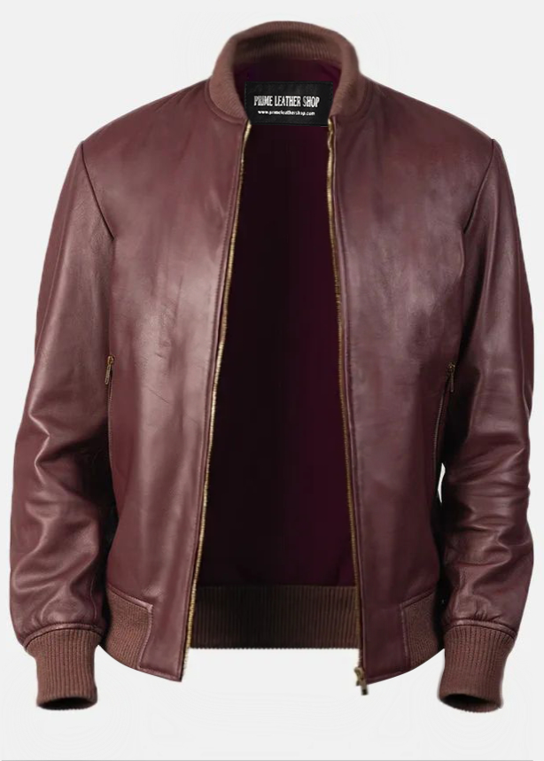 Mens Earth-Toned Bomber Leather Jacket Coastal AU | Leather Jackets AU Primeleathershop